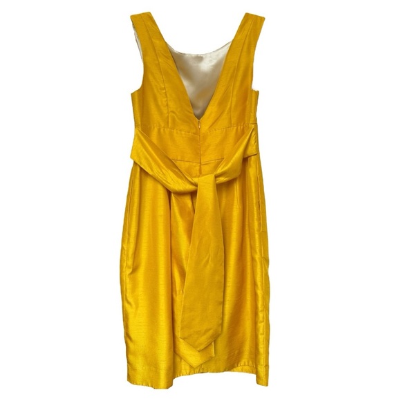 JENNY YOO Silk Cocktail Dress Size 4 Marigold Yellow Bridesmaid - Picture 5 of 11